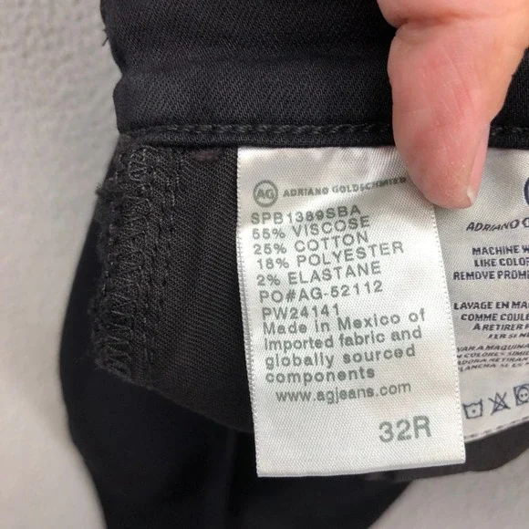 AG Adriano Goldschmied Legging Ankle Super Skinny Jeans Womens 32 14 Black New - Picture 14 of 16